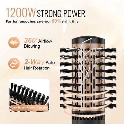 VEVOR Rotating Hair Dryer Brush – Salon-Quality Styling Made Easy