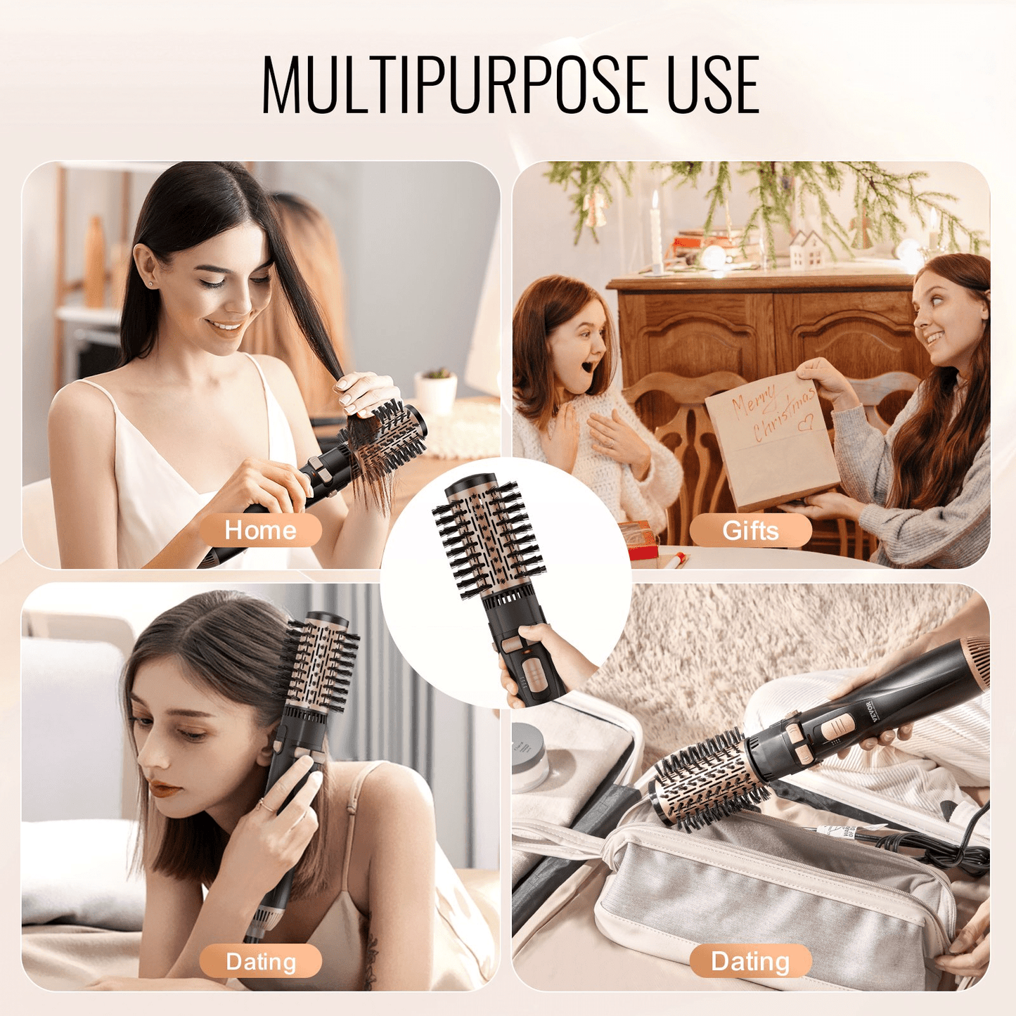 VEVOR Rotating Hair Dryer Brush – Salon-Quality Styling Made Easy